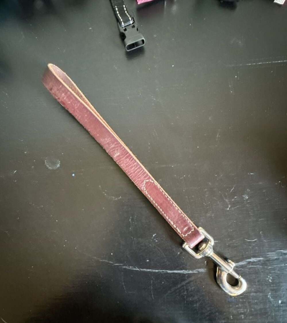 LIKE NEW 12"_Leather dog leash_Amish Handmade